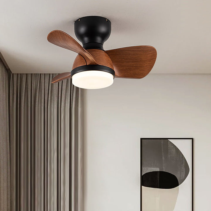 Ventilateur de plafond élégant et simple pour chambre à coucher avec éclairage LED