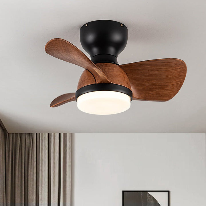 Ventilateur de plafond élégant et simple pour chambre à coucher avec éclairage LED