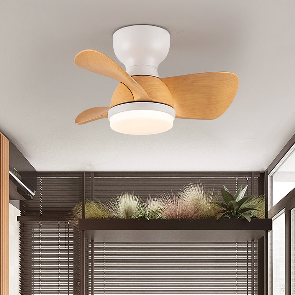Ventilateur de plafond élégant et simple pour chambre à coucher avec éclairage LED