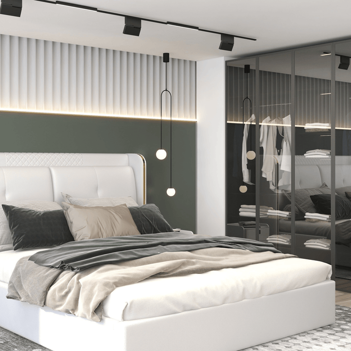 Lampe Suspendue Moderne en Verre à 2 Lumières en Forme de U pour Salon et Chambre