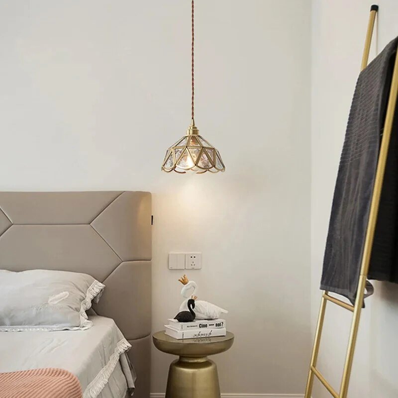 Lampe suspendue en vitrail