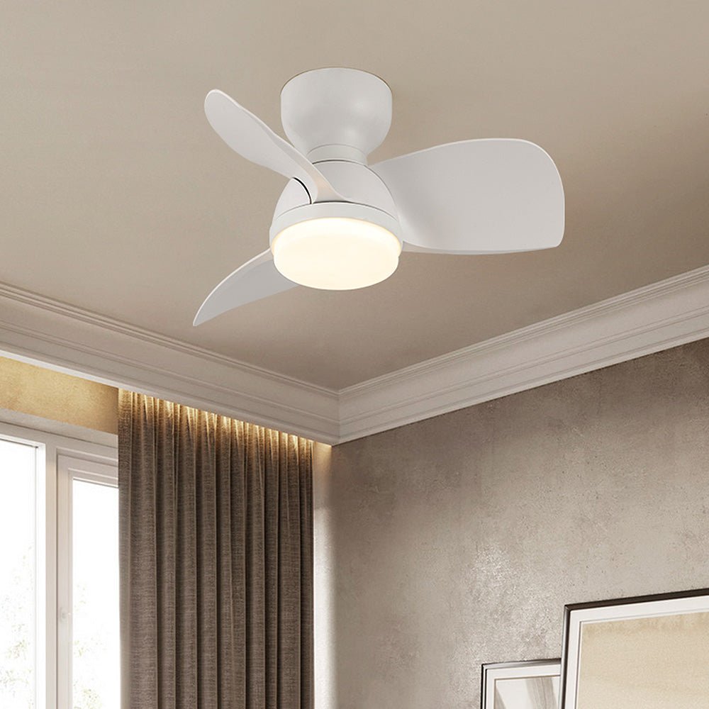 Ventilateur de plafond élégant et simple pour chambre à coucher avec éclairage LED