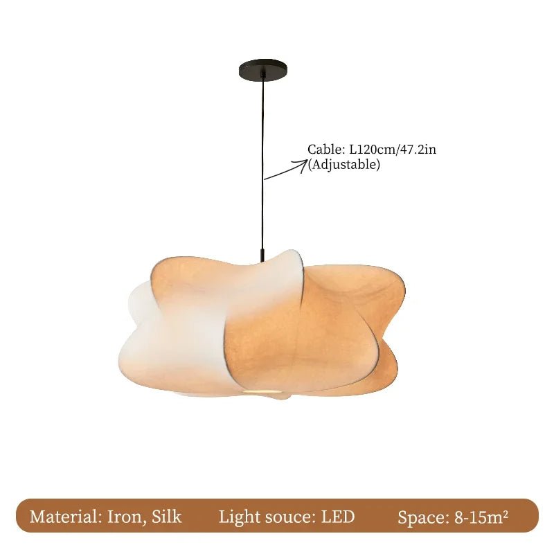 Lampe suspendue en soie Wabi Sabi du Japon