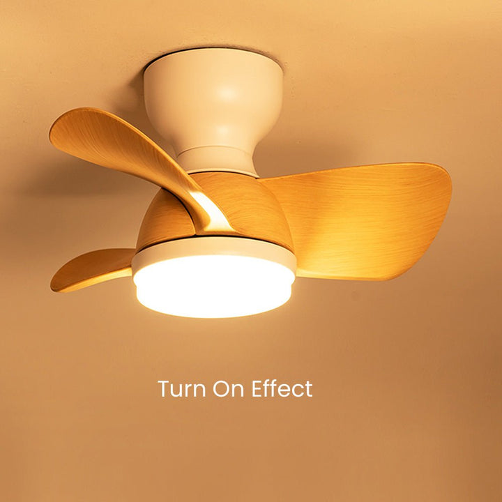 Ventilateur de plafond élégant et simple pour chambre à coucher avec éclairage LED