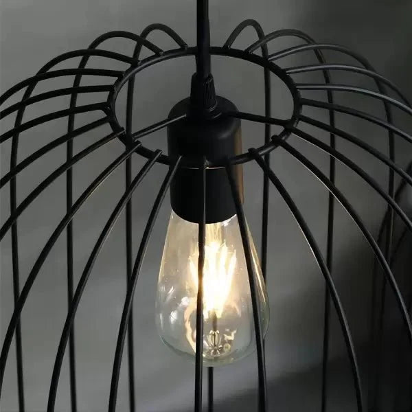 Lampe sur pied à cage rayée