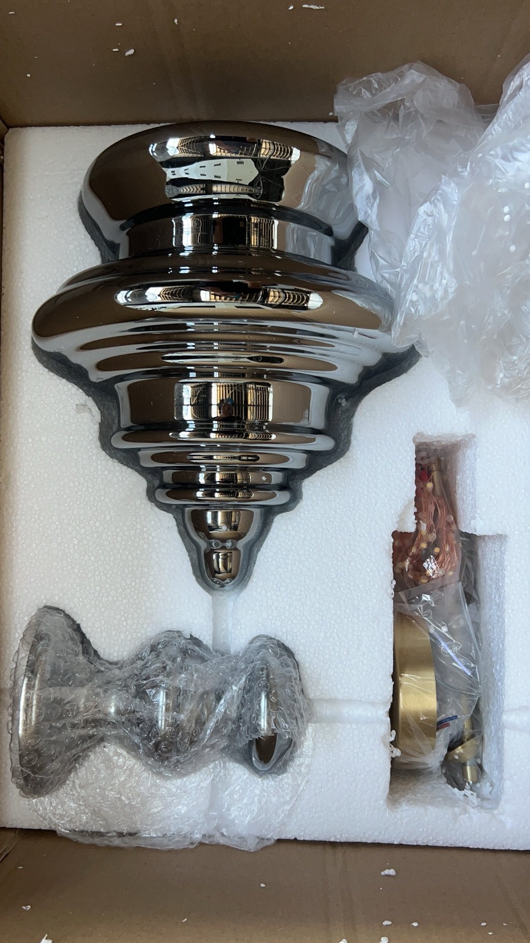 Lustre Moderne en Verre Gris Étoilé