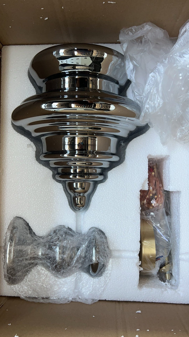 Lustre Moderne en Verre Gris Étoilé