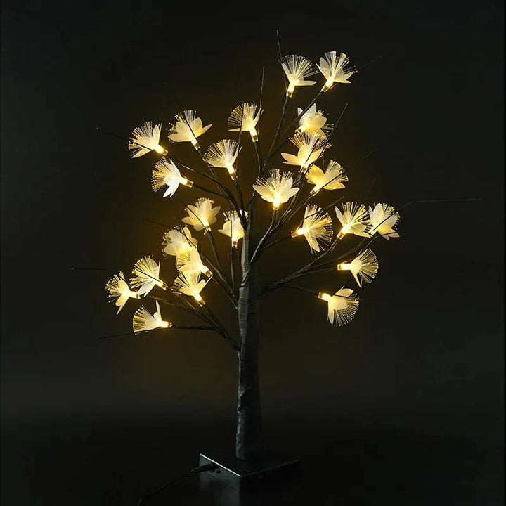 Lumière de l'arbre à fleurs en fibre optique bouleau blanc