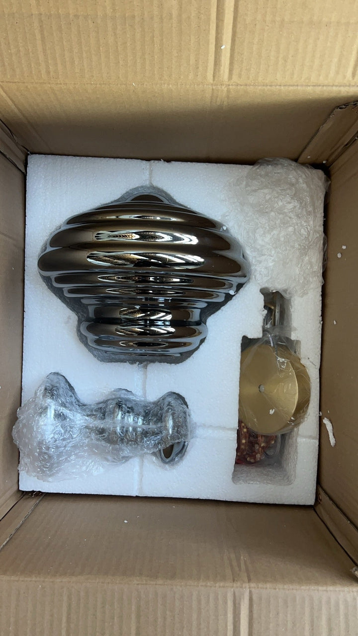 Lustre Moderne en Verre Gris Étoilé