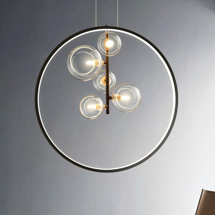 Luminaires suspendus en verre Nordic Bubble avec anneau