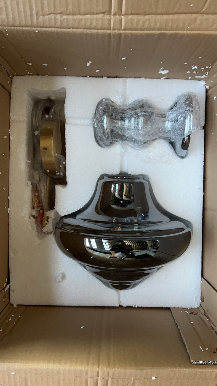 Lustre Moderne en Verre Gris Étoilé