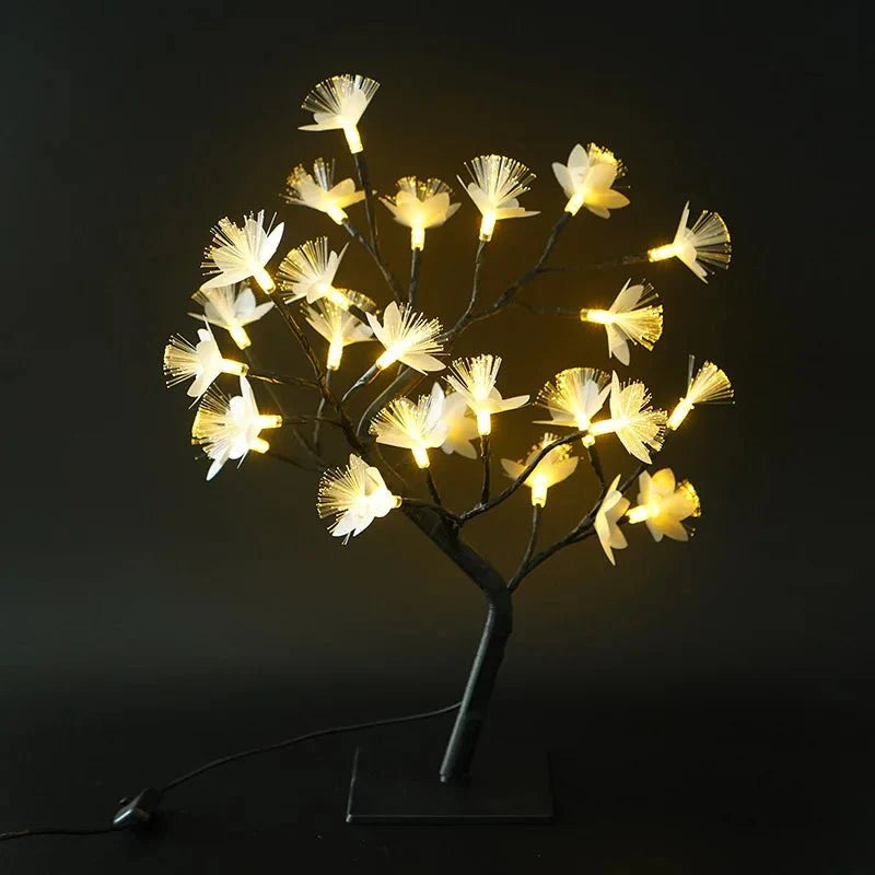 Lumière de l'arbre à fleurs en fibre optique bouleau blanc