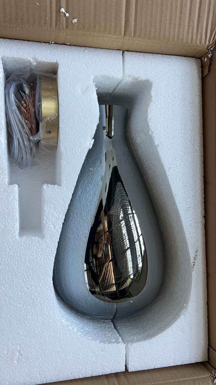 Lustre Moderne en Verre Gris Étoilé