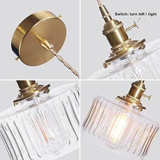 Lampe Suspendue en Cristal Vintage