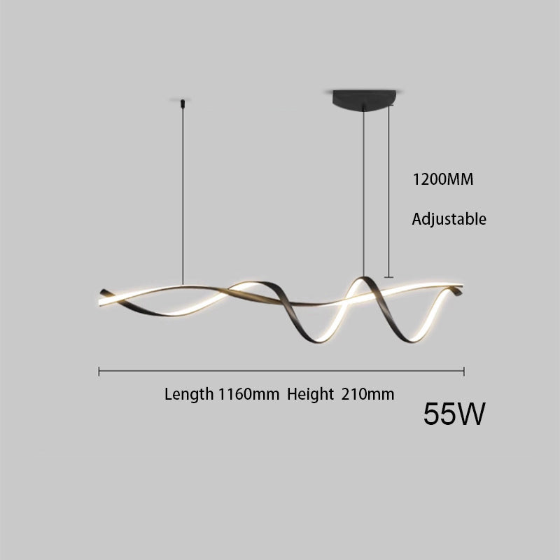 Lampe Suspendue LED Moderne Noire Créative