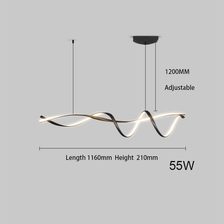 Lampe Suspendue LED Moderne Noire Créative