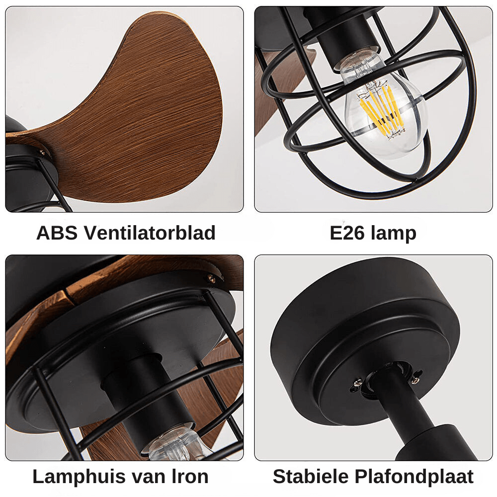 Ventilateurs de Plafond Contemporains Mignons en Noyer Foncé avec Éclairage