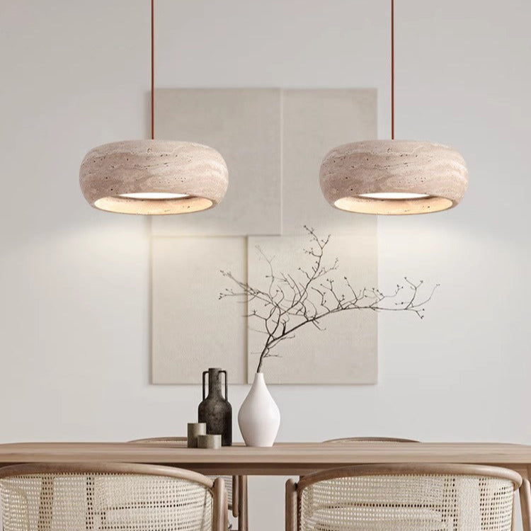 Lampe suspendue LED en pierre