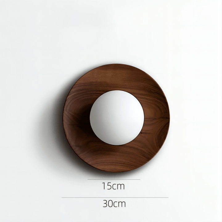 Lampe murale simple en bois naturel blanc