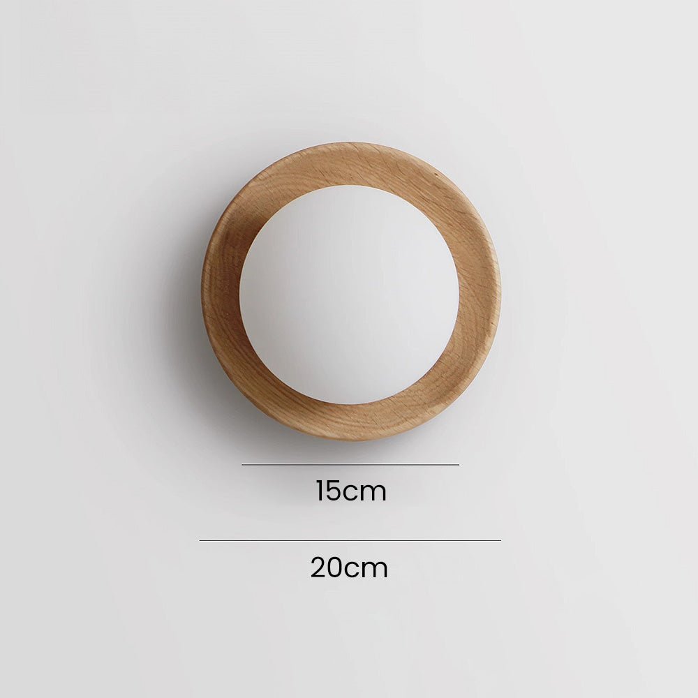 Lampe murale simple en bois naturel blanc