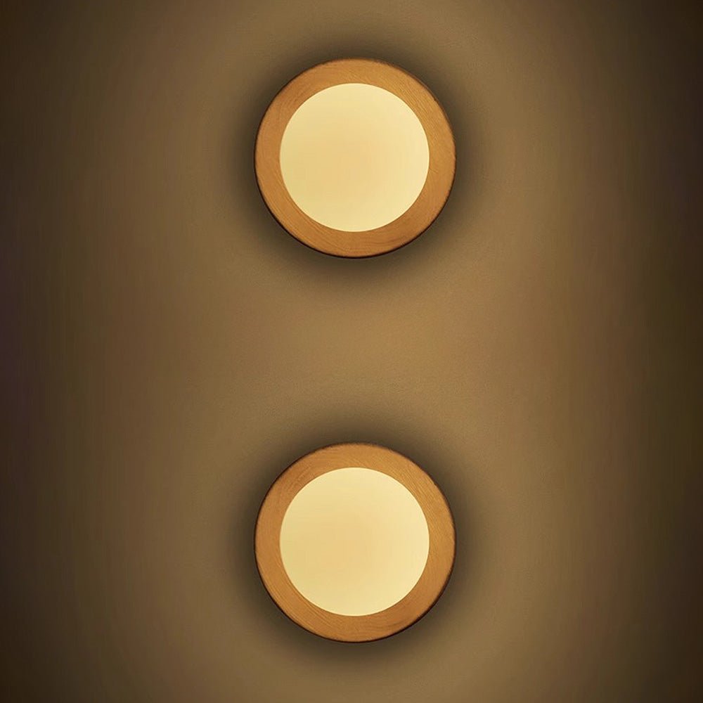 Lampe murale simple en bois naturel blanc