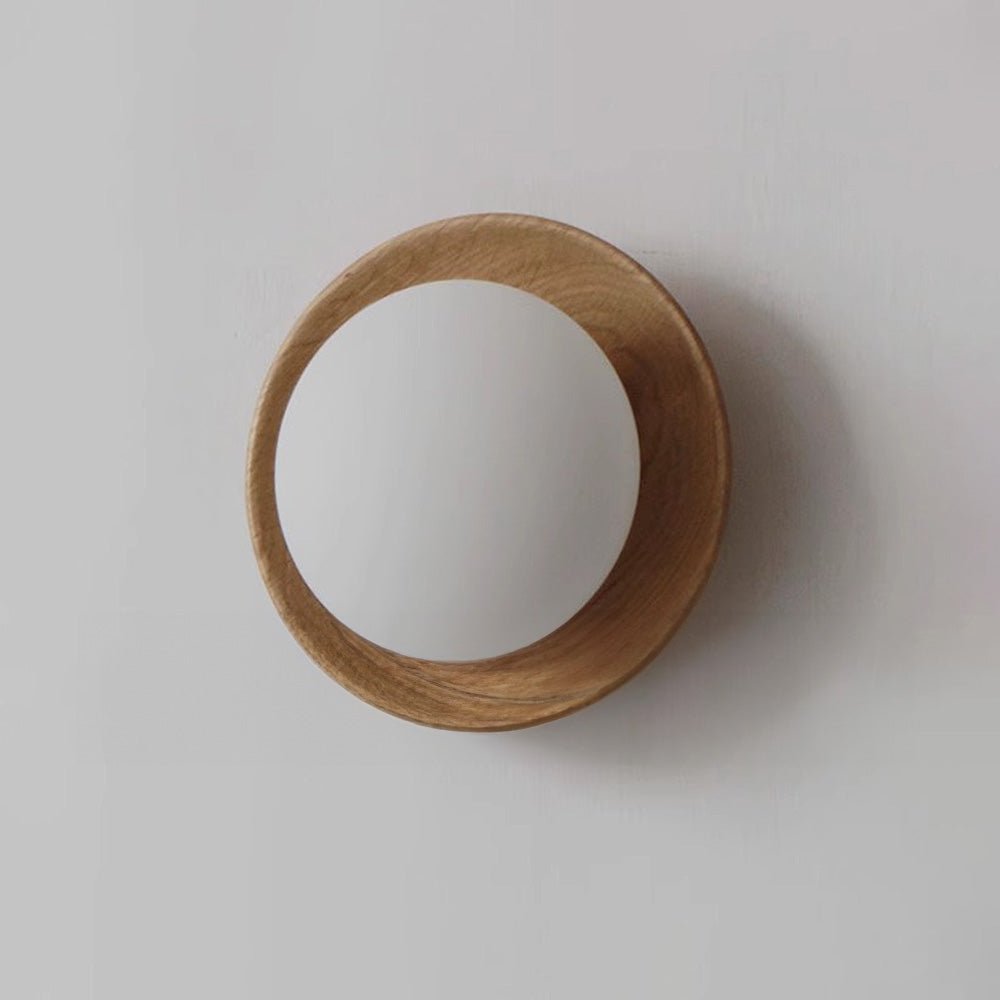 Lampe murale simple en bois naturel blanc