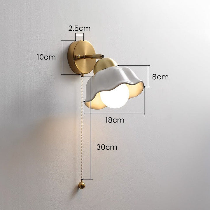 Applique Murale Fleur Blanche Rétro Française