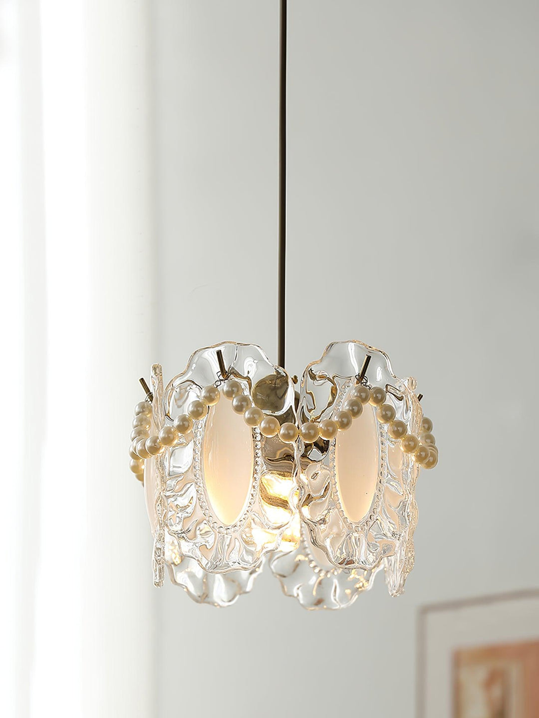 Lampe Suspendue en Verre Floral