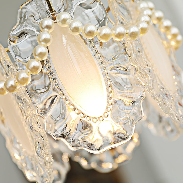 Lampe Suspendue en Verre Floral