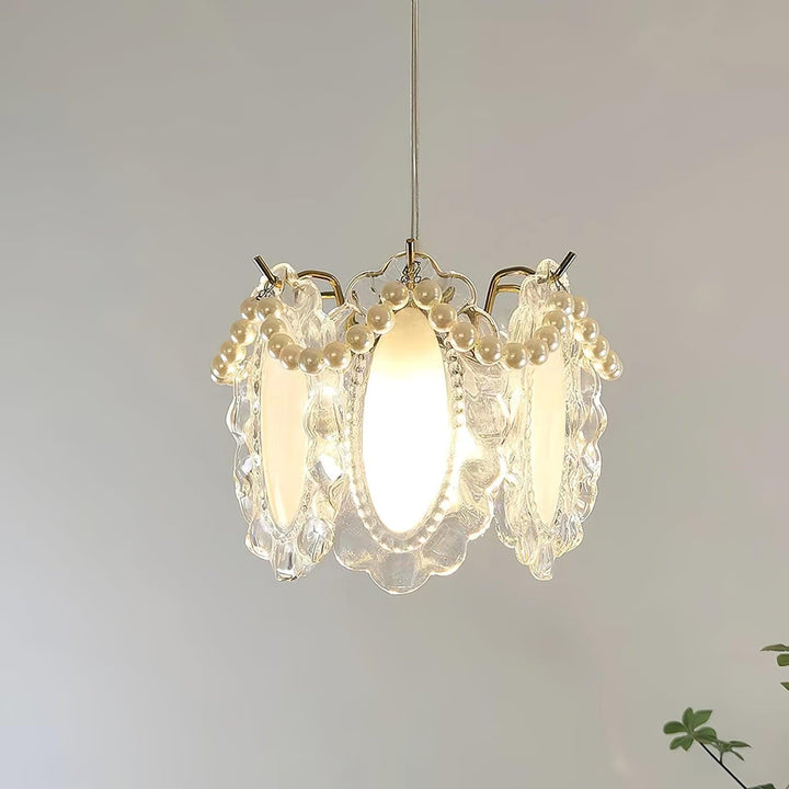 Lampe Suspendue en Verre Floral