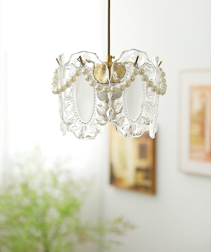 Lampe Suspendue en Verre Floral