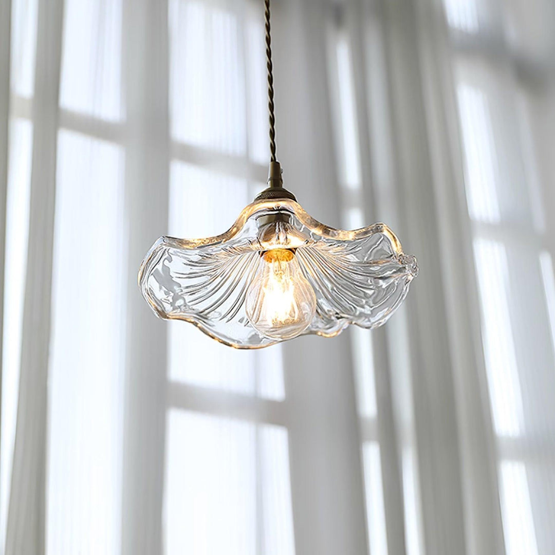 Lampe suspendue en verre Fleur