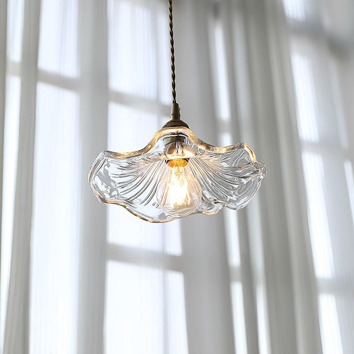 Lampe suspendue en verre Fleur
