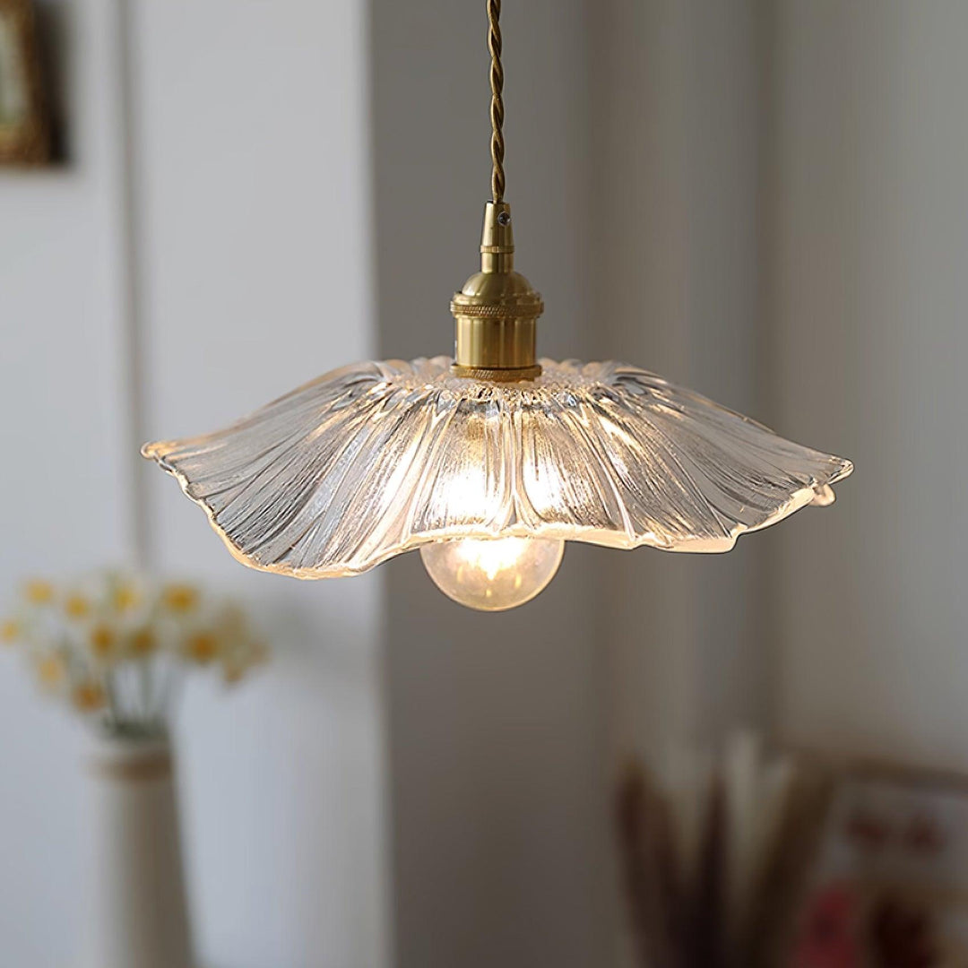Lampe suspendue en verre Fleur