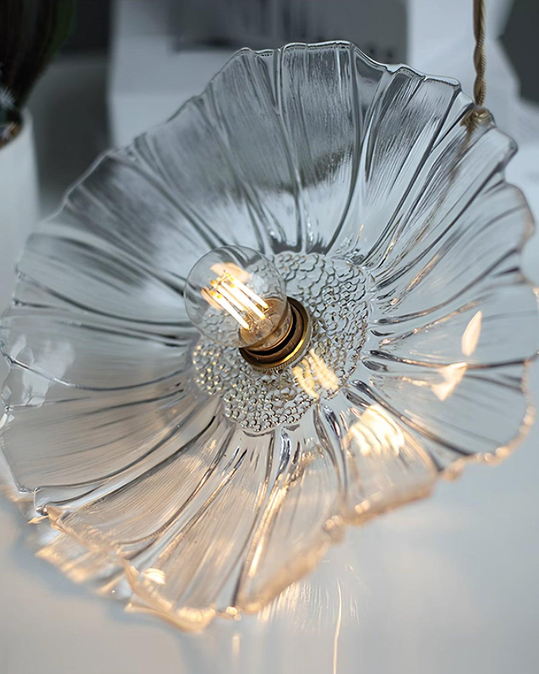 Lampe suspendue en verre Fleur