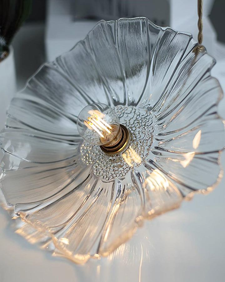 Lampe suspendue en verre Fleur
