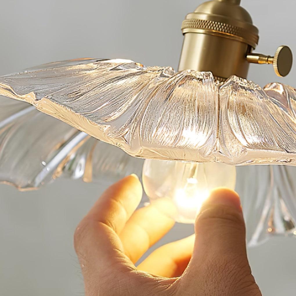 Lampe suspendue en verre Fleur