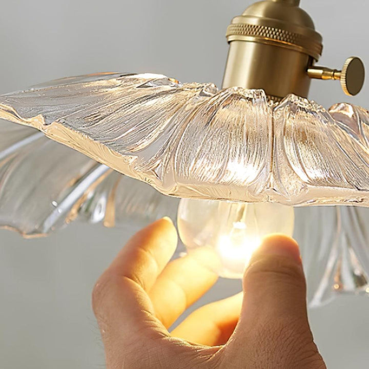 Lampe suspendue en verre Fleur