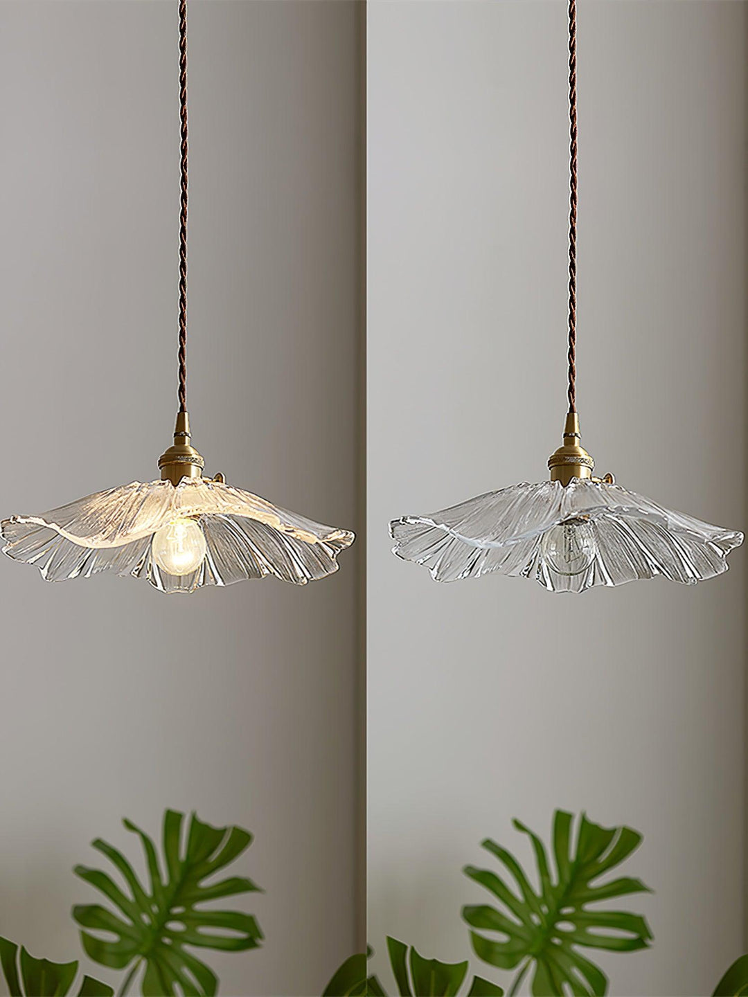 Lampe suspendue en verre Fleur