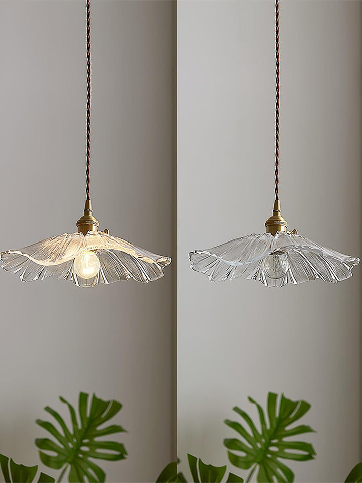 Lampe suspendue en verre Fleur