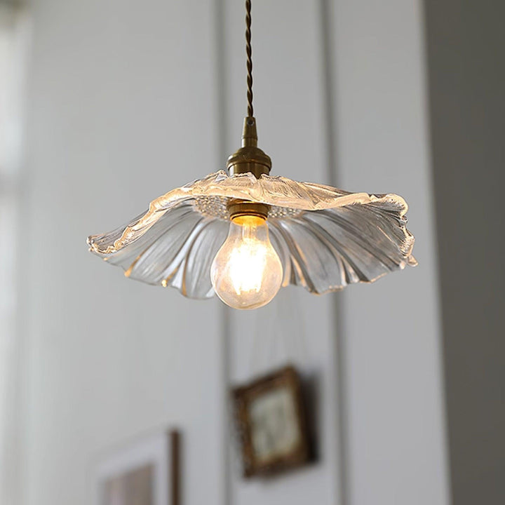 Lampe suspendue en verre Fleur