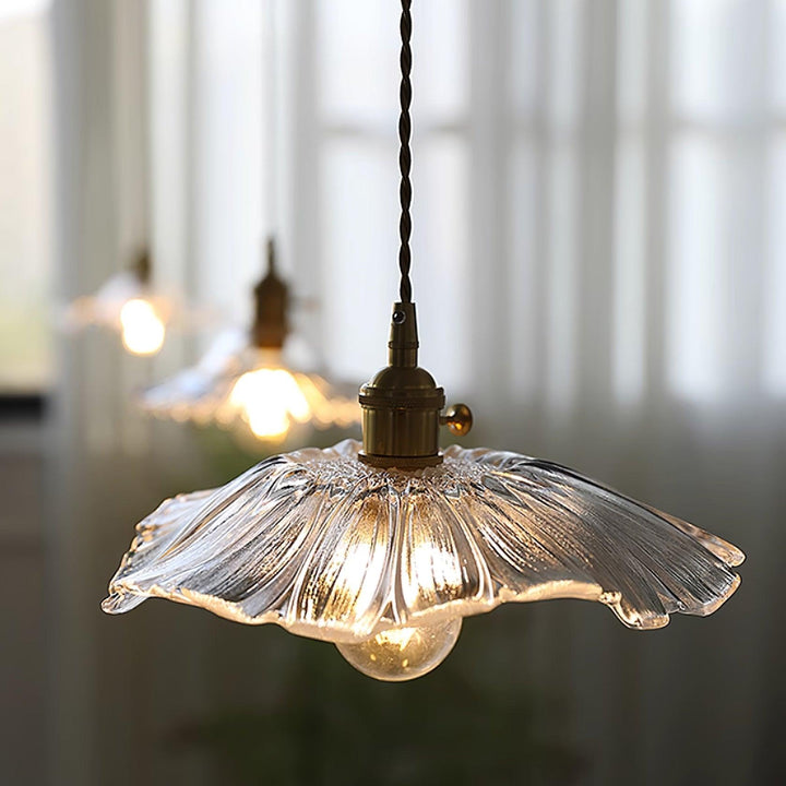 Lampe suspendue en verre Fleur