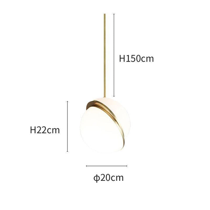 Lampe suspendue en forme de demi-lune