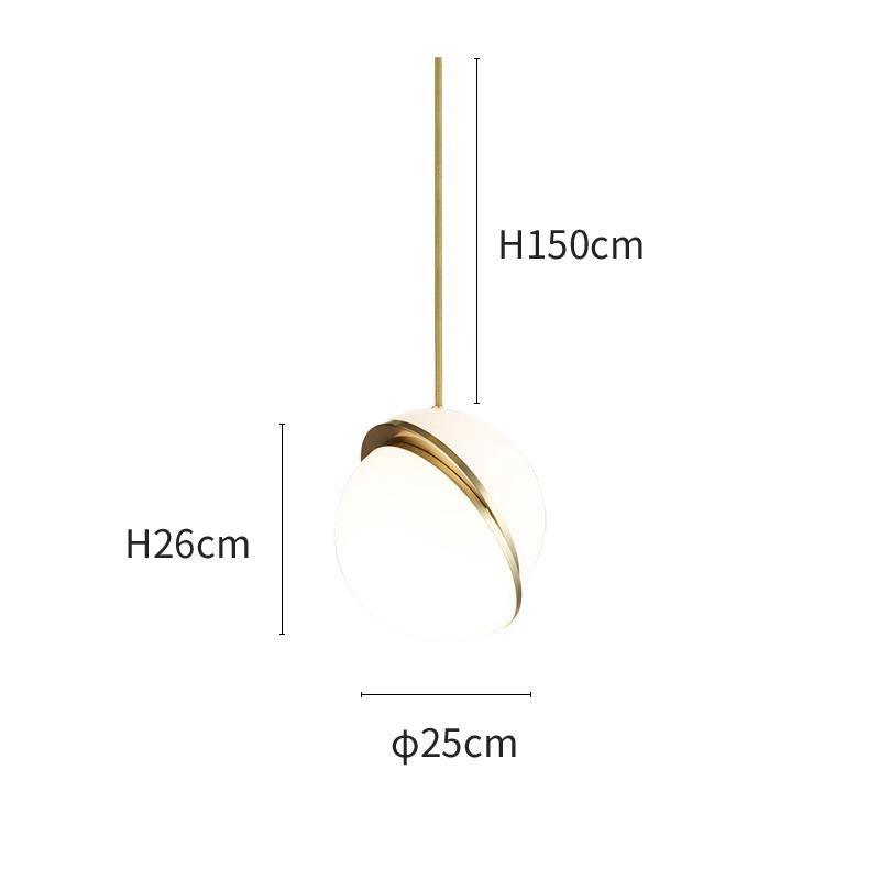 Lampe suspendue en forme de demi-lune