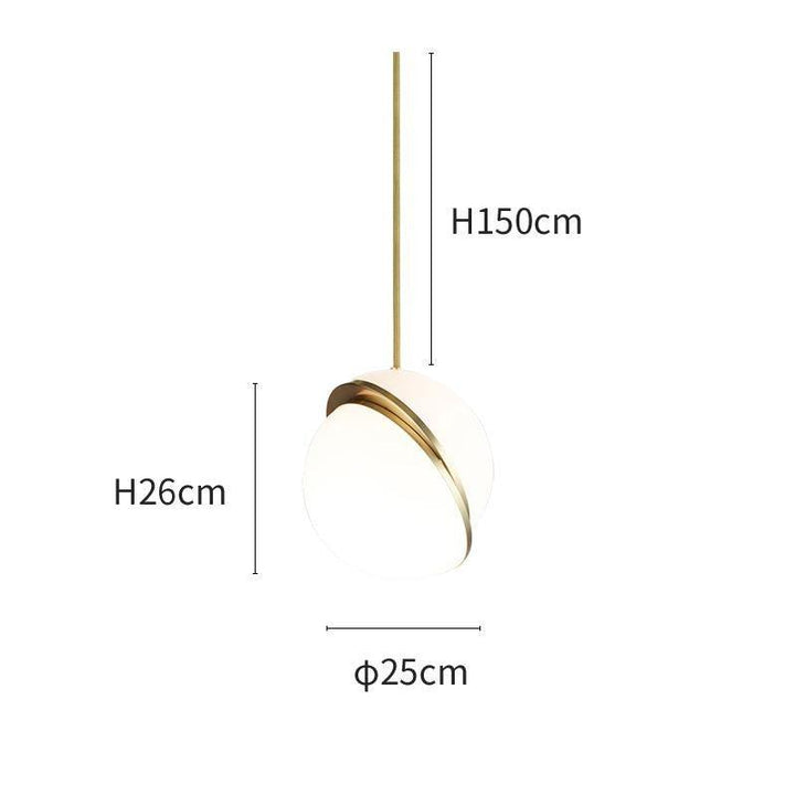 Lampe suspendue en forme de demi-lune