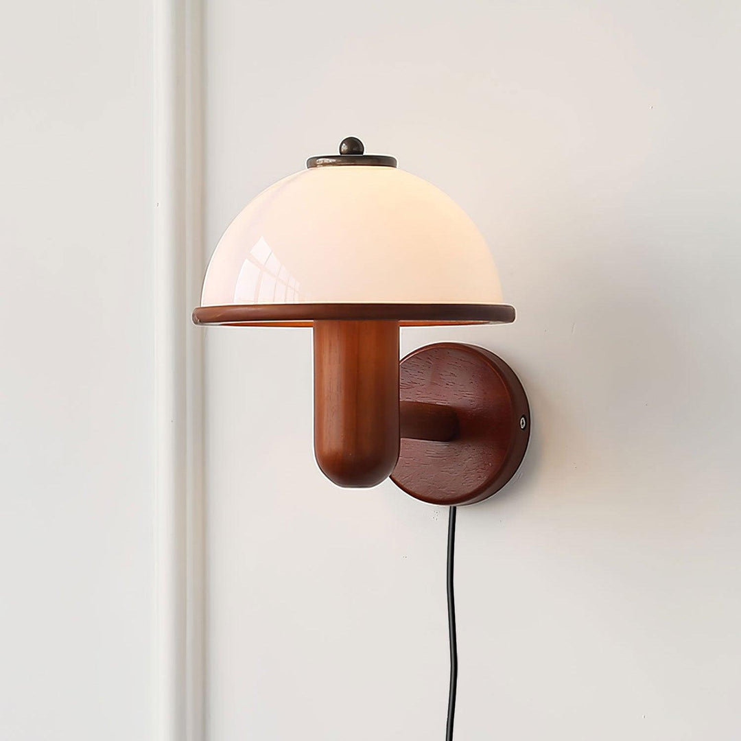 Lampe murale en bois Champignon