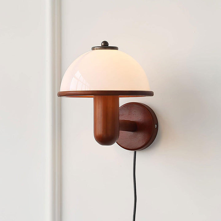 Lampe murale en bois Champignon