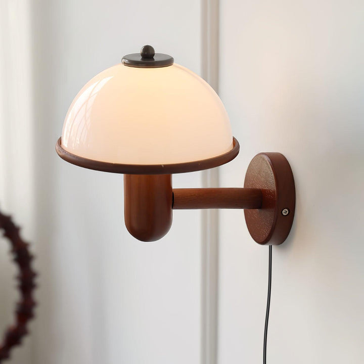 Lampe murale en bois Champignon