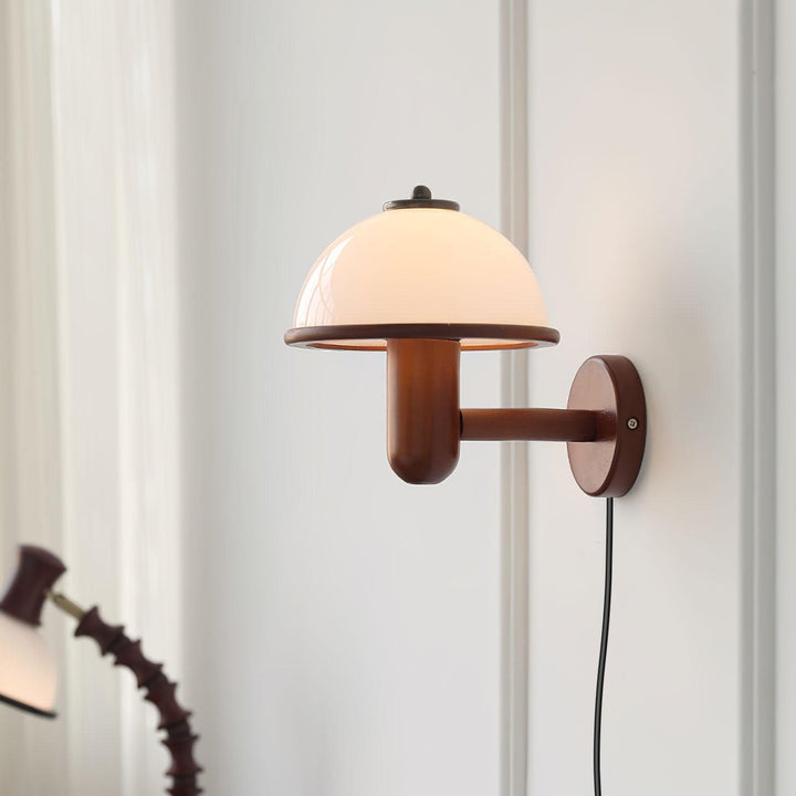 Lampe murale en bois Champignon