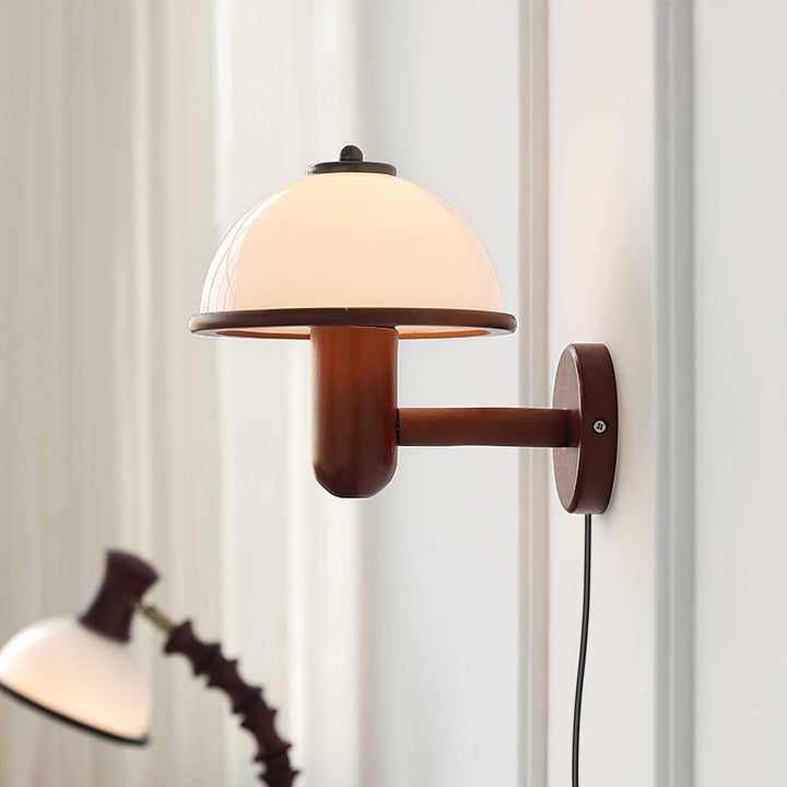 Lampe murale en bois Champignon